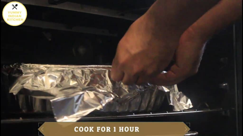 Cook the biryani for 1 hour in the oven