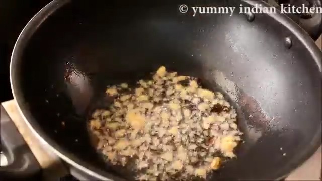 sauteing ginger garlic paste 