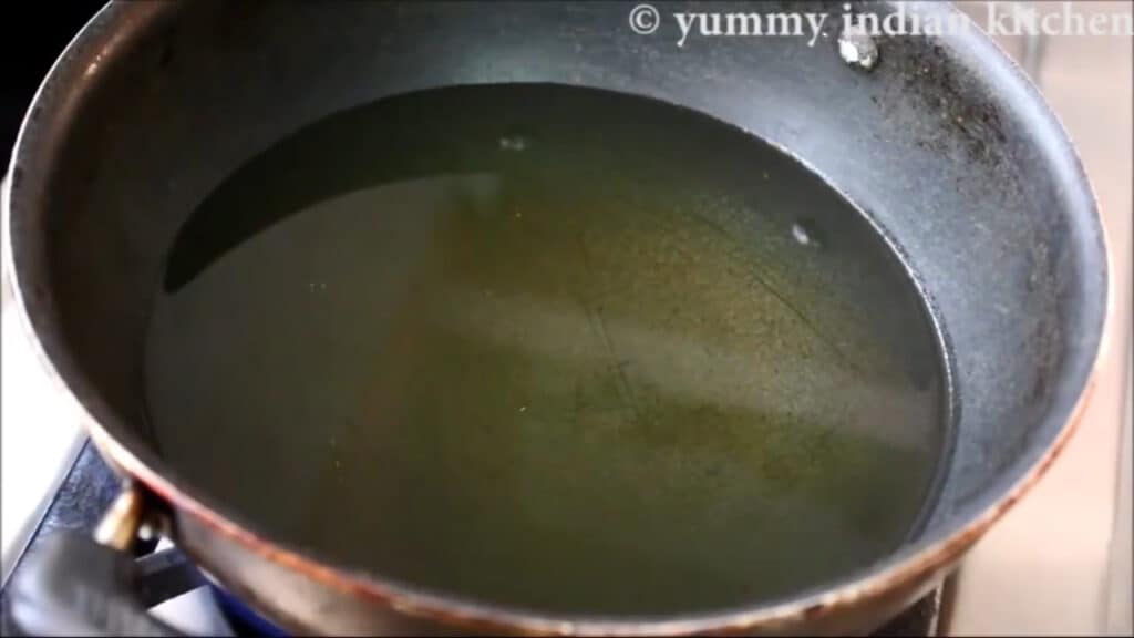 Heated oil for deep frying