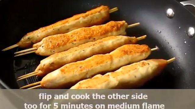 flipping and cooking for 5 minutes