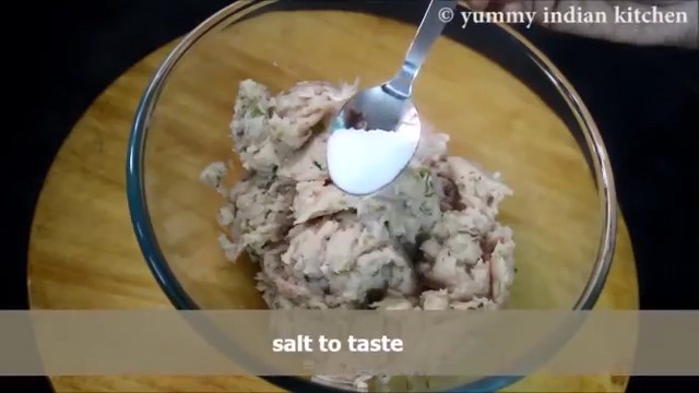 chicken paste into a bowl and add salt as per taste