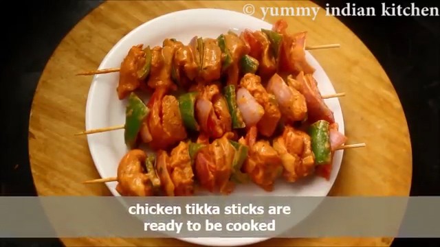 make strings of all the chicken tikka