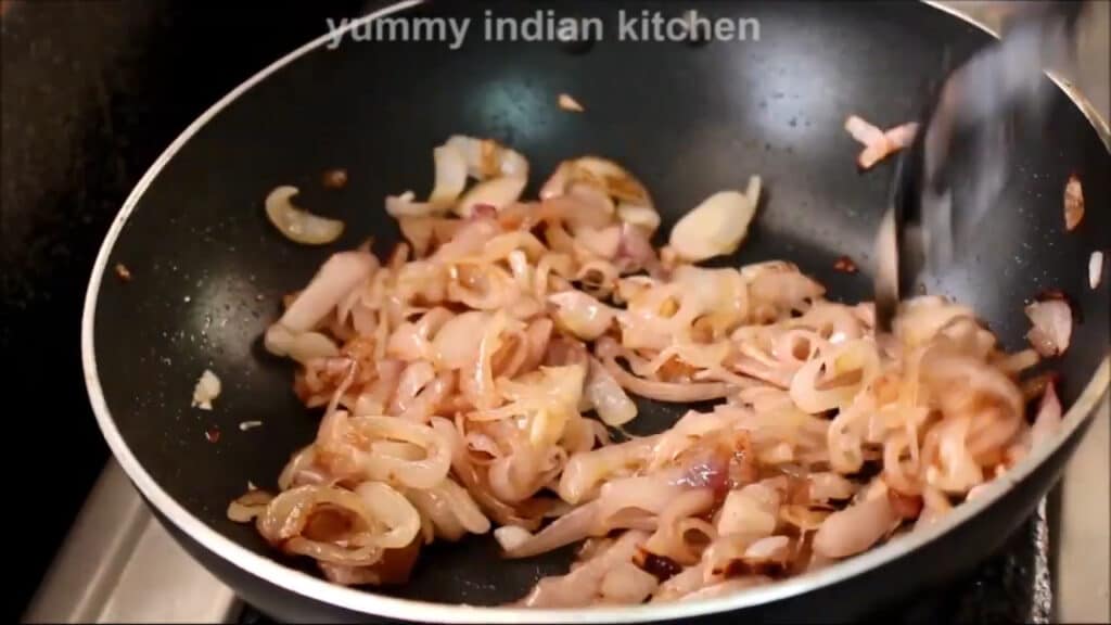 dry roasting onions until slight brown