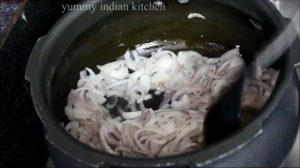 Adding finely sliced onions