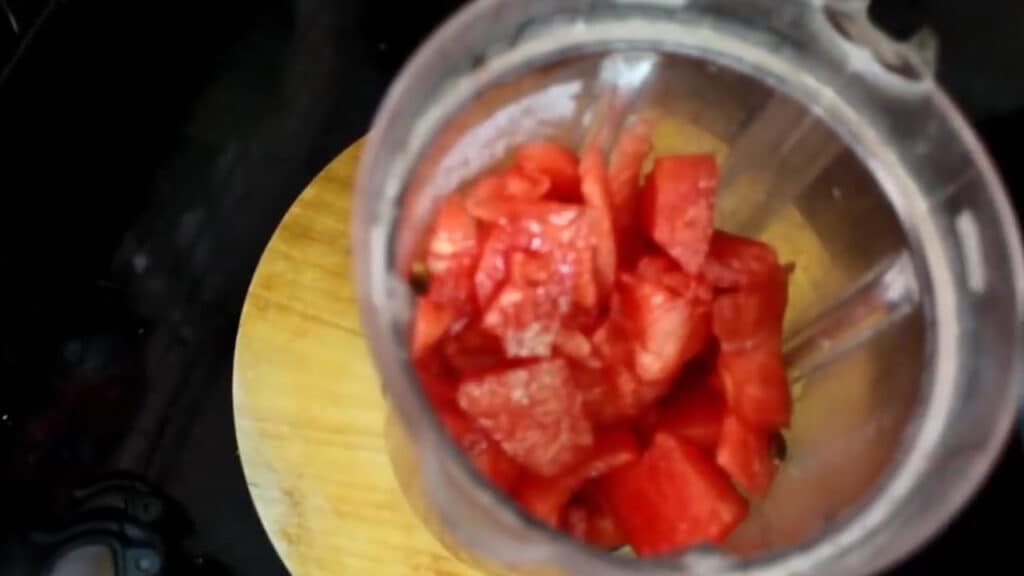watermelon cubes to a a blending jar
