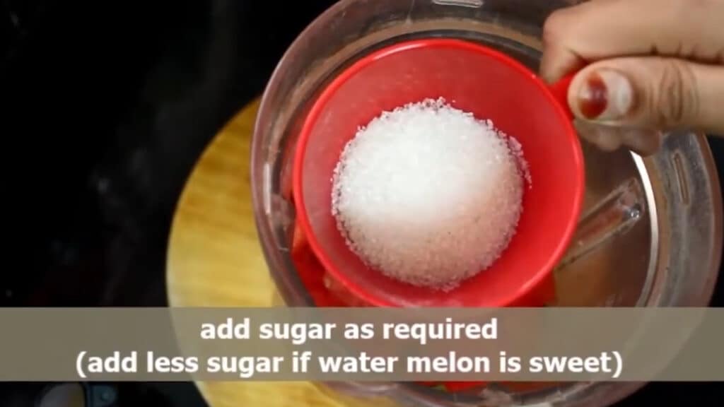 Adding sugar as per requirement