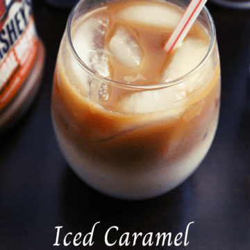 strabucks-iced-caramel-macchiato in a glass with a straw