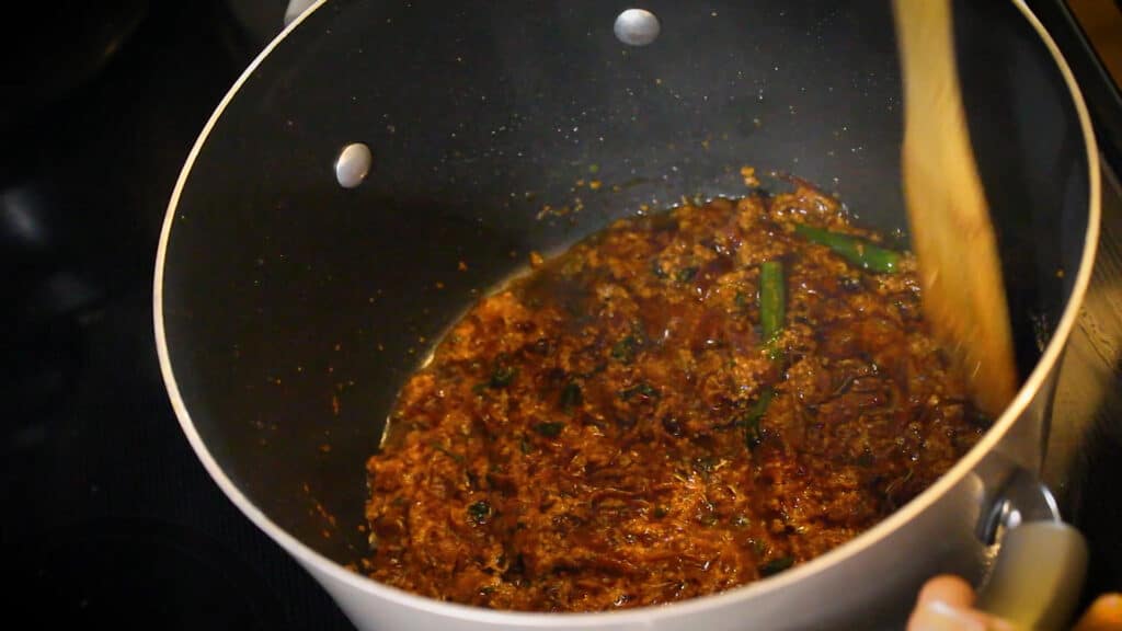 Cooking the masala