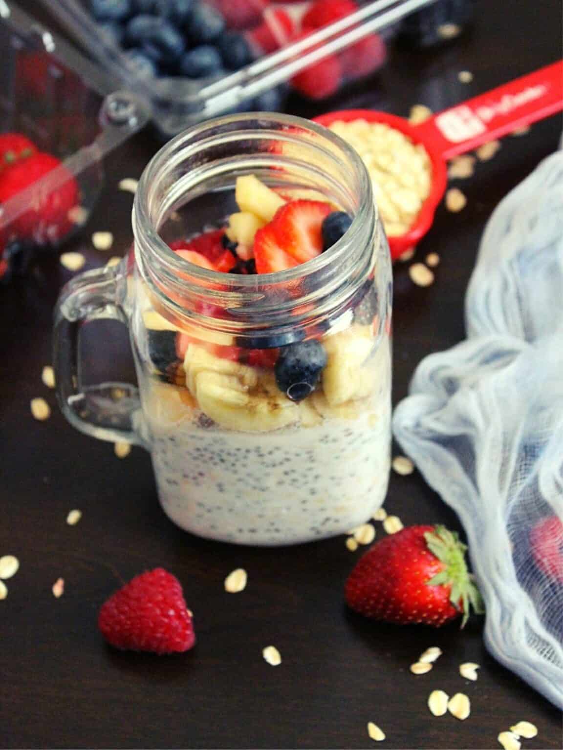 healthy overnight oats recipe for weight loss -Yummy Indian Kitchen