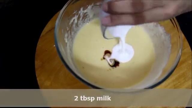 Adding vanilla essence and milk