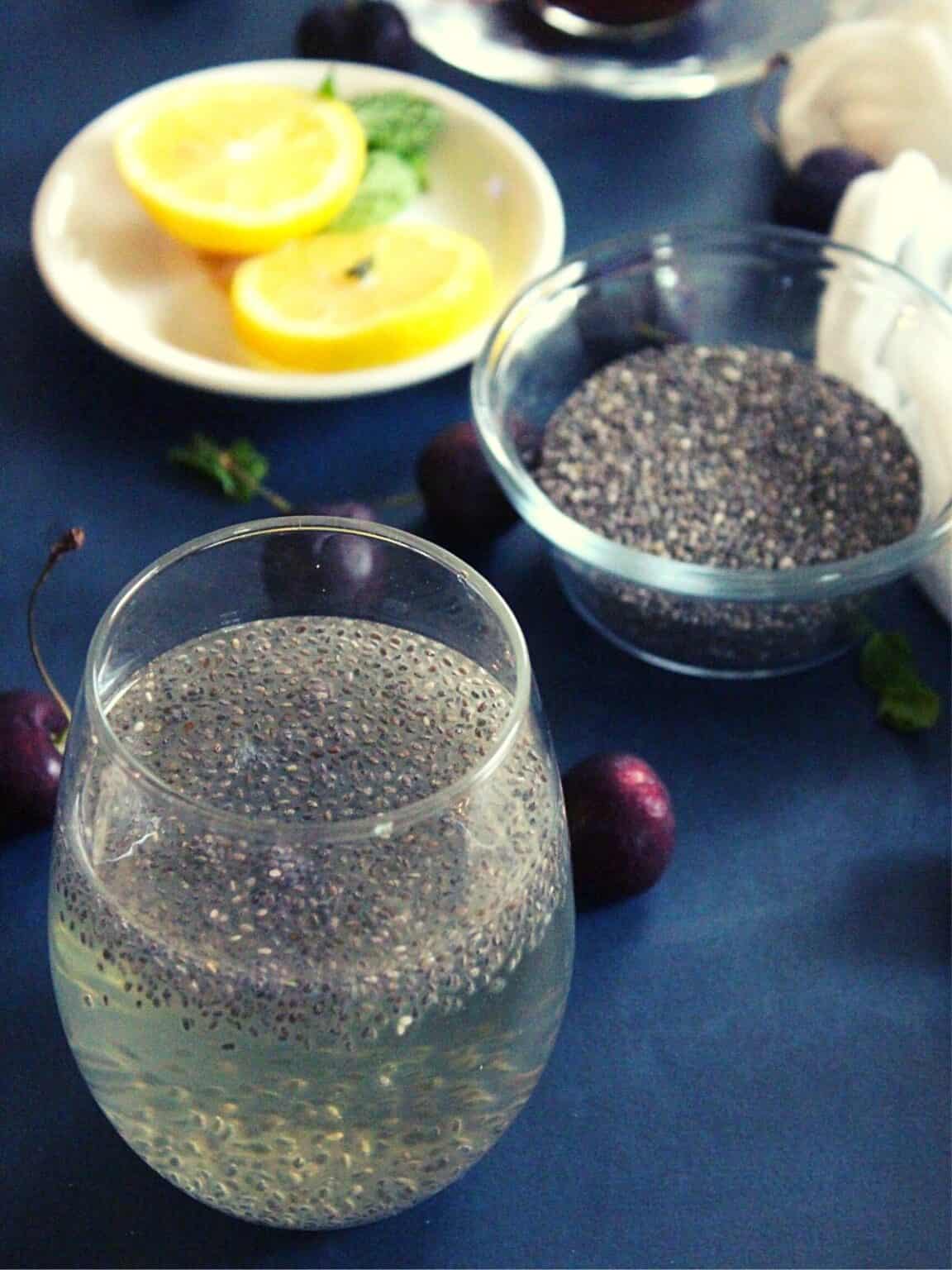 chia seeds water weight loss drink and benefits - Yummy Indian Kitchen