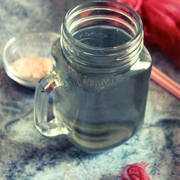 salt water flush drink in a mason jar to cleanse