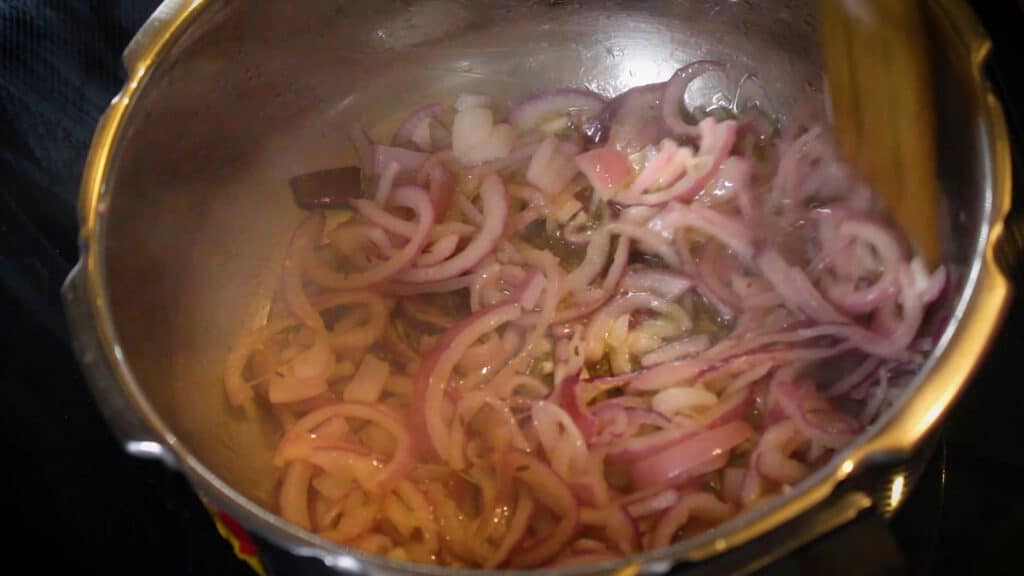 sauting the onions