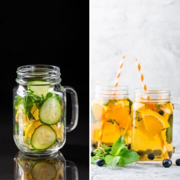 detox water recipes in mason jar for weight loss with a straw
