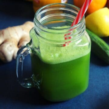 bedtime smoothie served in a mason jar with a straw