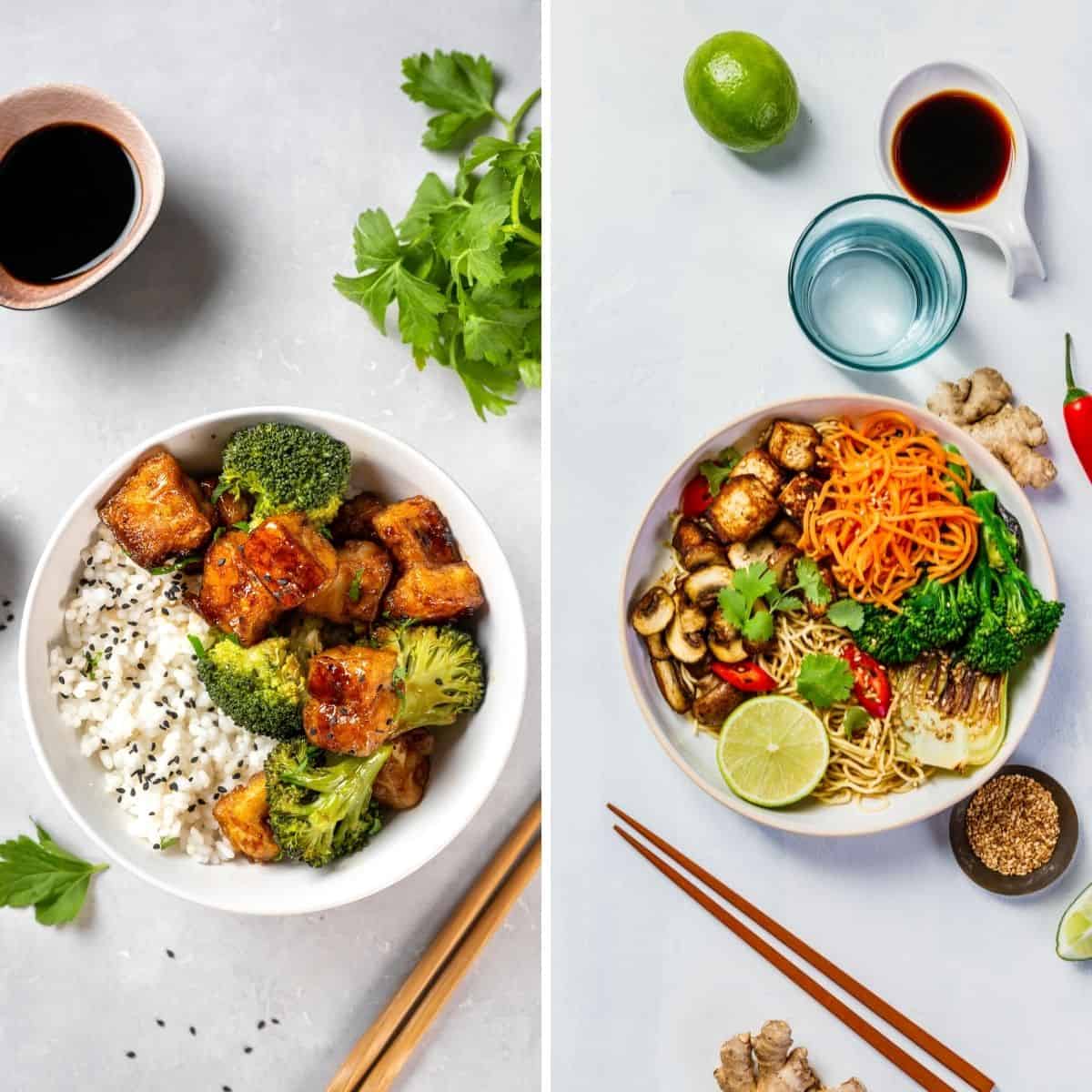 broccoli sweet potato bowls in a bowl served for dinner or lunch