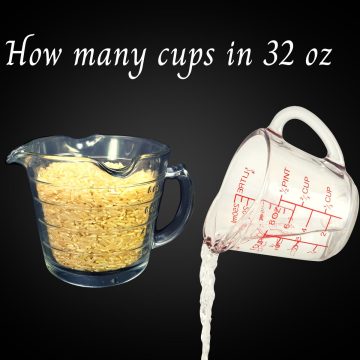 measuring cups to represent cups in 32 oz