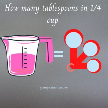 measuring cup equal to tablespoons shown in the image to represent how many tablespoons are in 1/4 cup