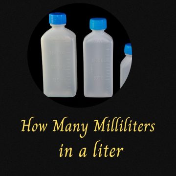text showing how many milliliters in a liter with liter bottles in the image