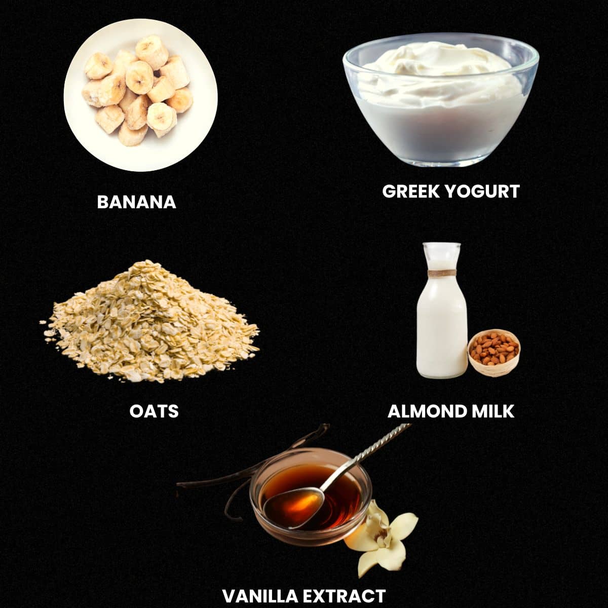 ingredients to make the banana smoothie 