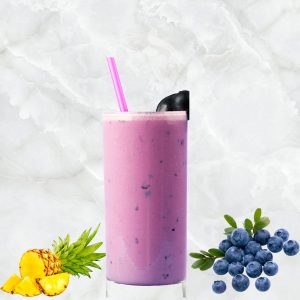 smoothie with frozen fruit and yogurt in a glass