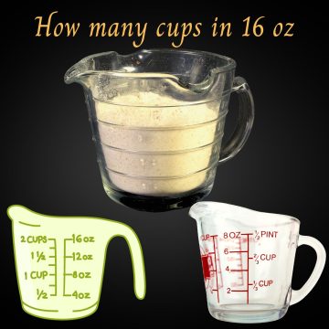 image to represent and demonstrate how many cups is 16 oz